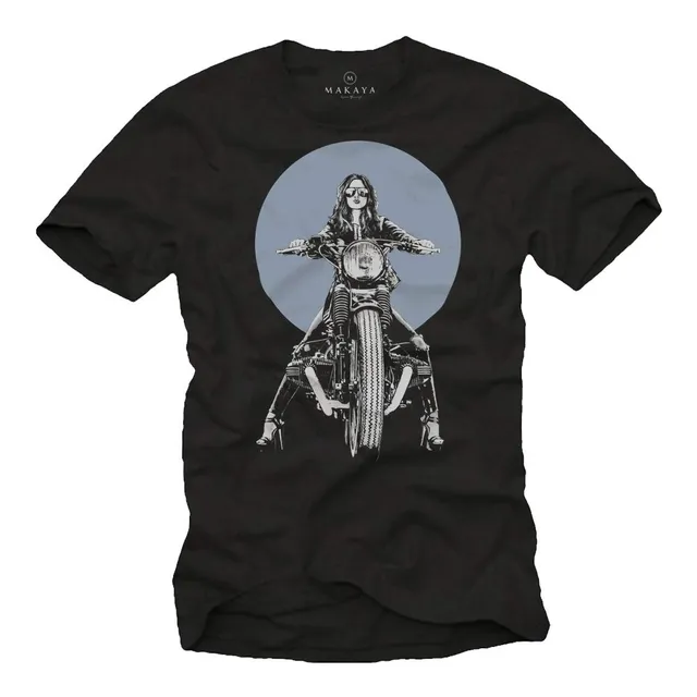 Makaya R100 Biker T-Shirt Moto Uomo M Cotone
