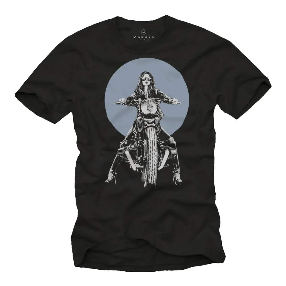 Makaya R100 Biker T-Shirt Moto Uomo M Cotone