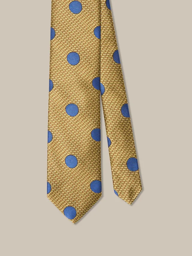 Robert Talbott Neckties Textured Spot cravatta oro seta Como