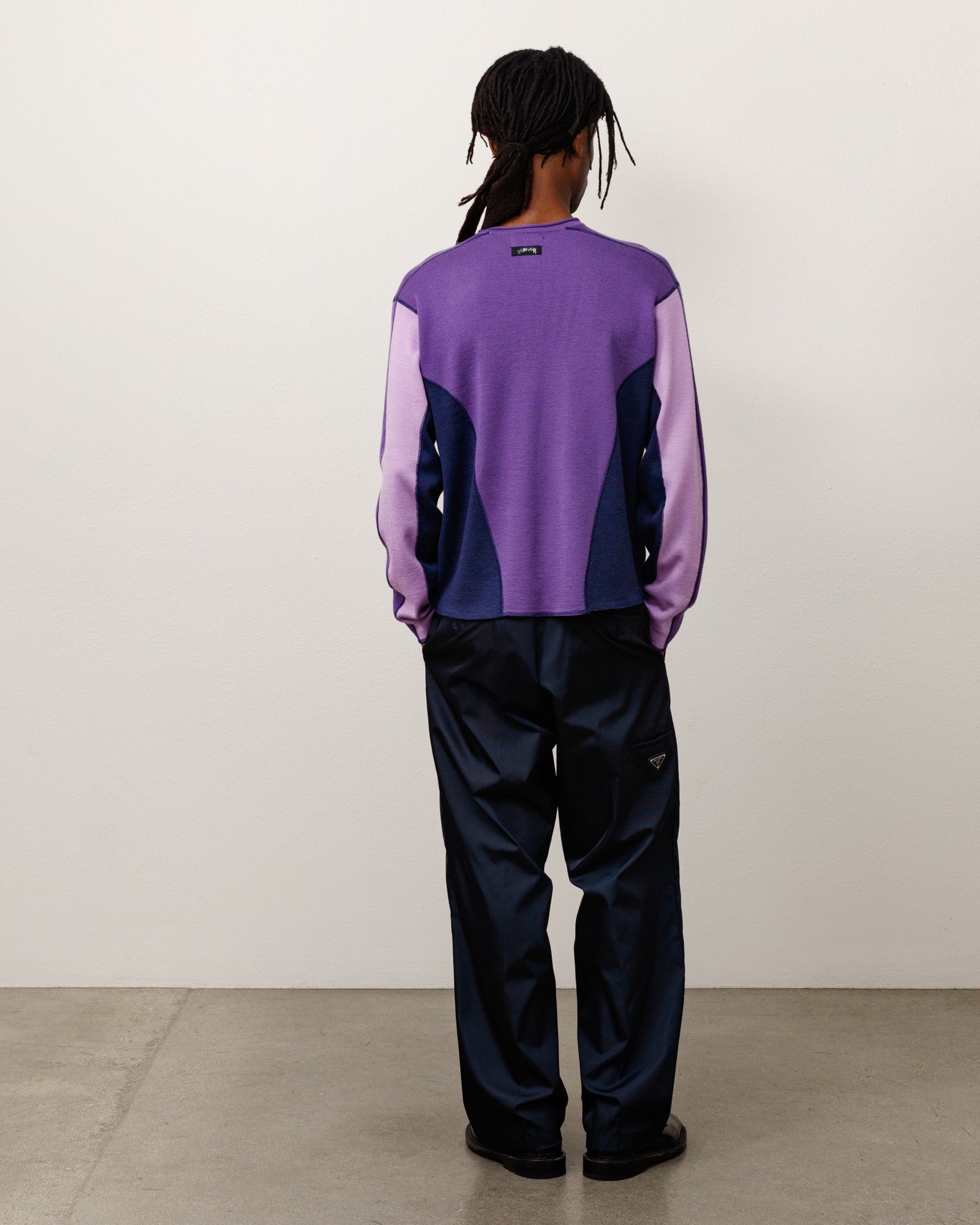 Stussy Wave Knit maglione lavender lana relaxed fit