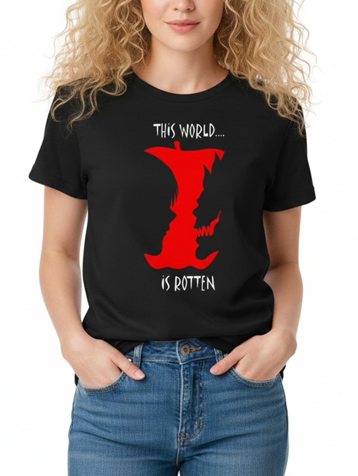Makaya This World is Rotten T-Shirt Donna Ryuk Cotone