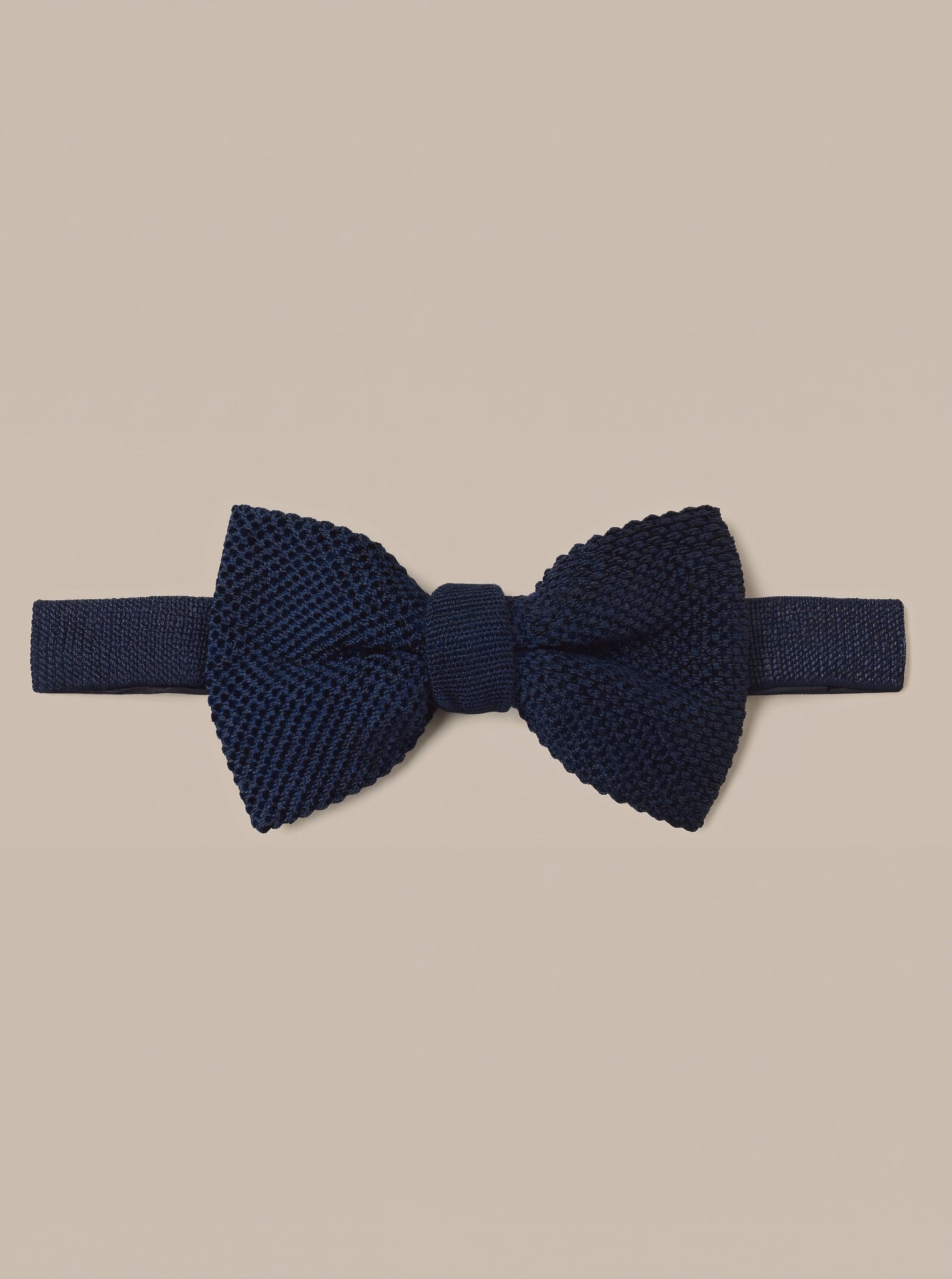 Robert Talbott Ryan papillon seta knit blu navy pre-annodato