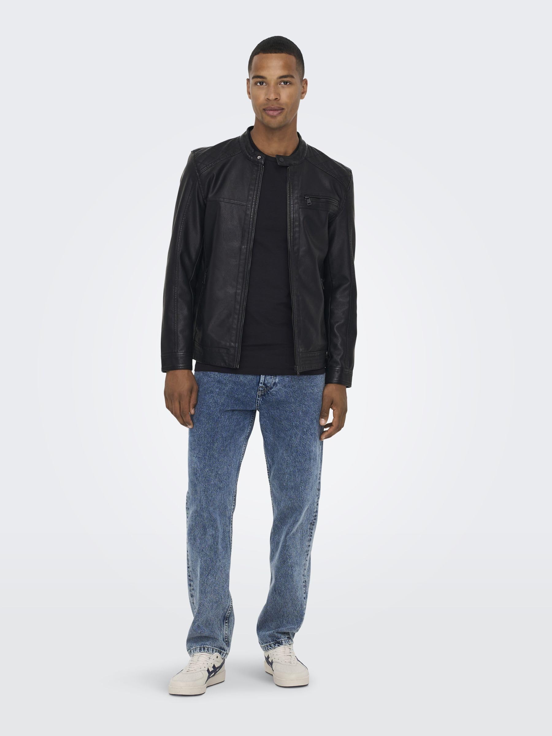 ONLY & SONS Onsal Pu Giacca Ecopelle Nero Trapuntata