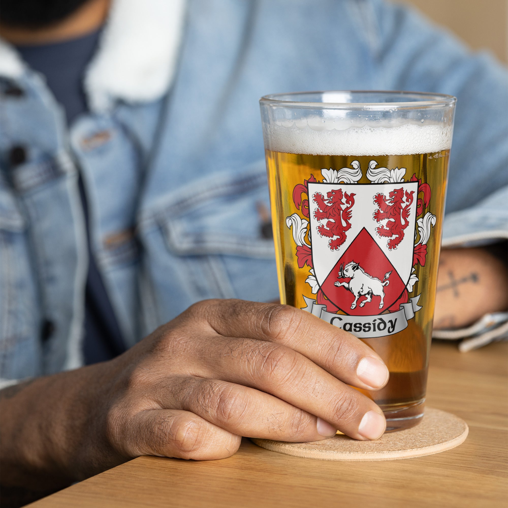 7.62 Design Cassidy Irish Crest boccale birra 16oz vetro 473 ml