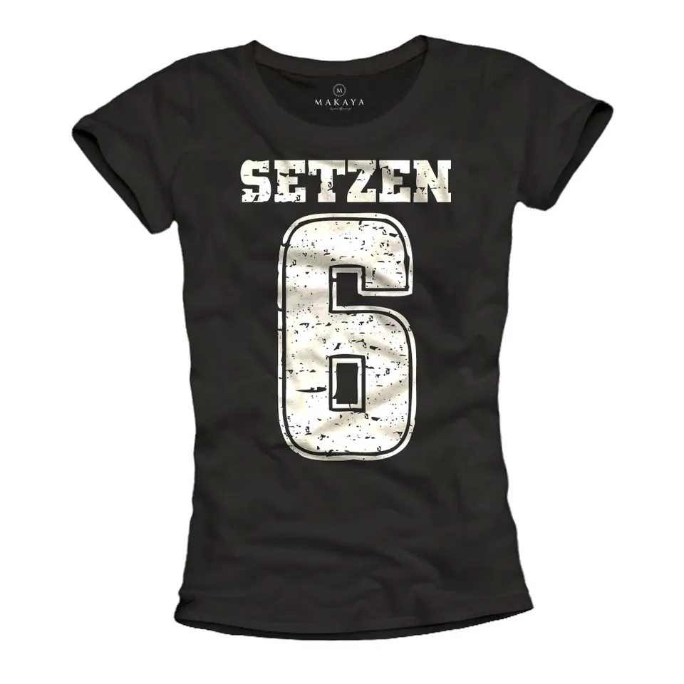 MAKAYA T-Shirt Donna maglietta cotone slogan taglia S