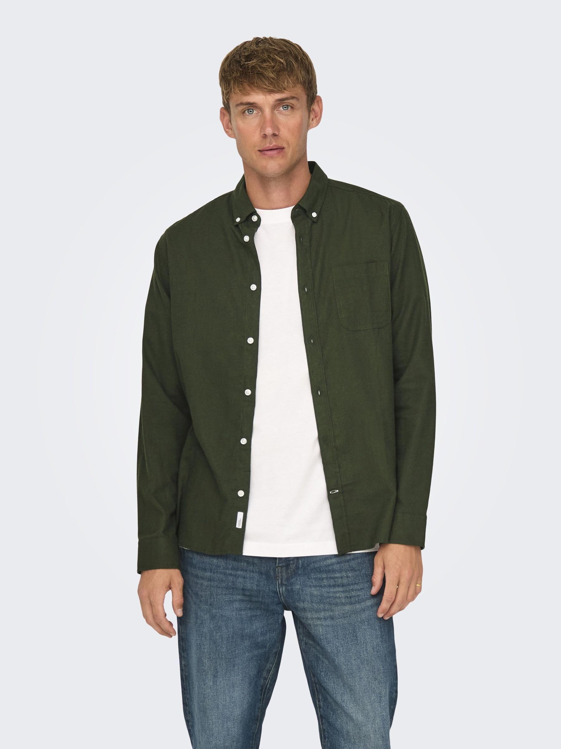 Only & Sons Onsroad Shirt camicia uomo Rosin cotone