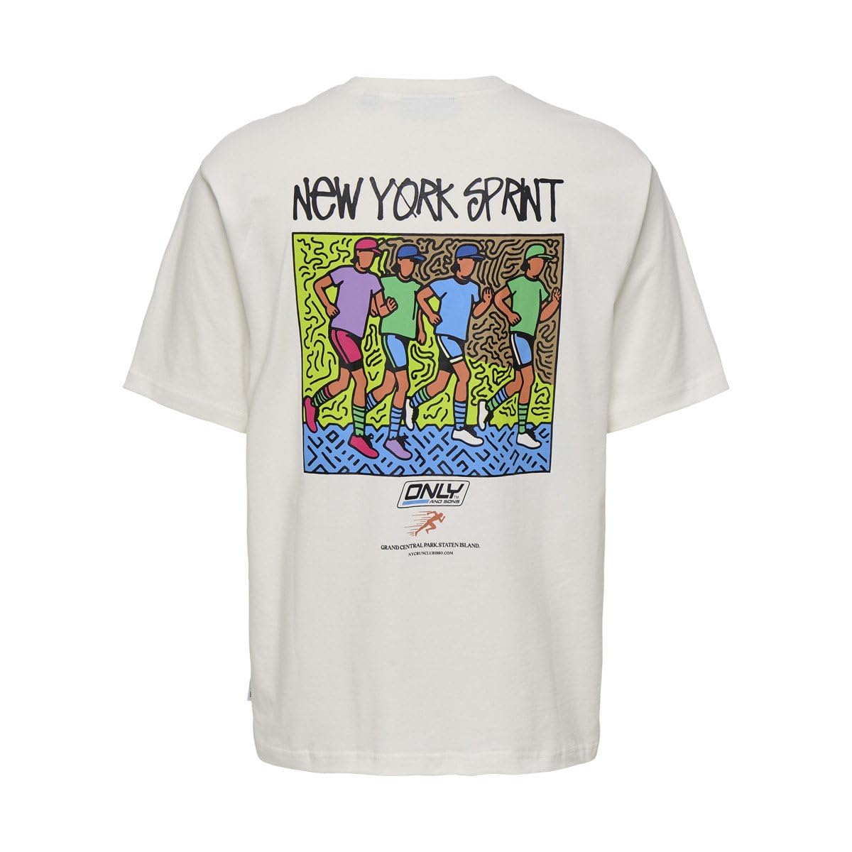 ONLY & SONS Sprint T-Shirt Cotone Bio Uomo Bianco Sporco M