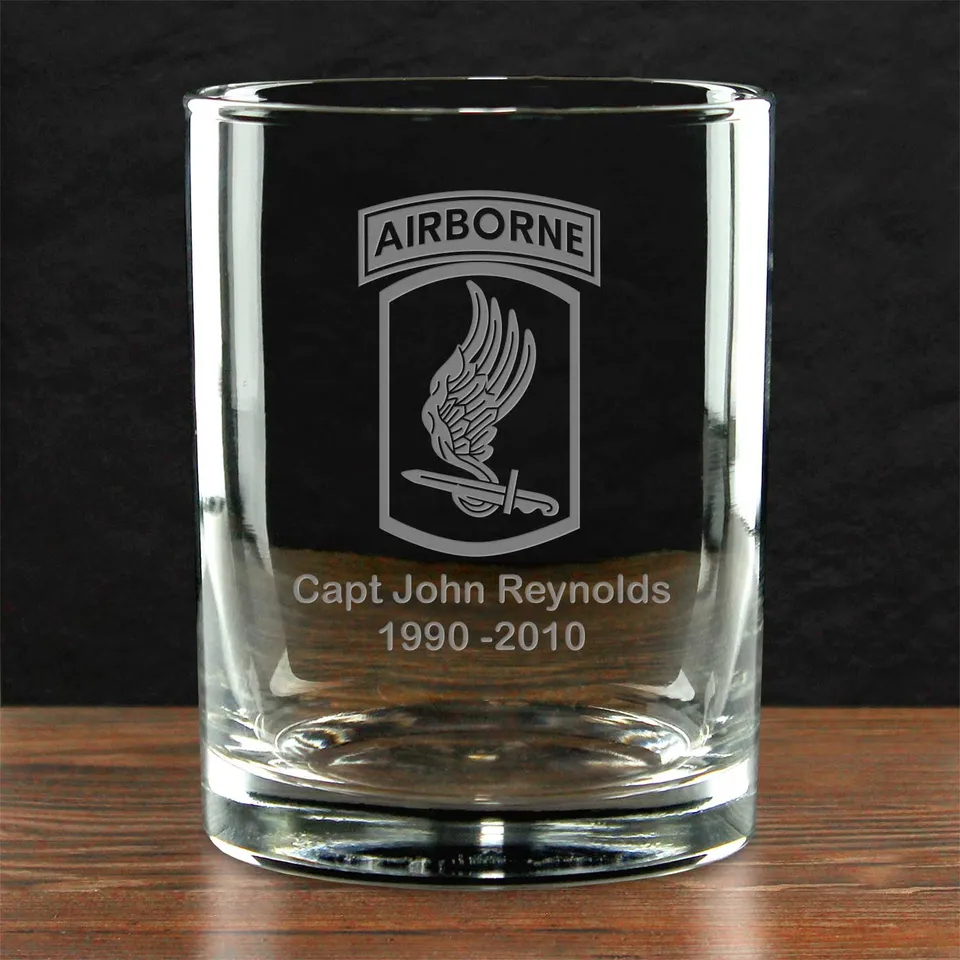 7.62 Design 173rd Airborne bicchiere whisky 14oz inciso