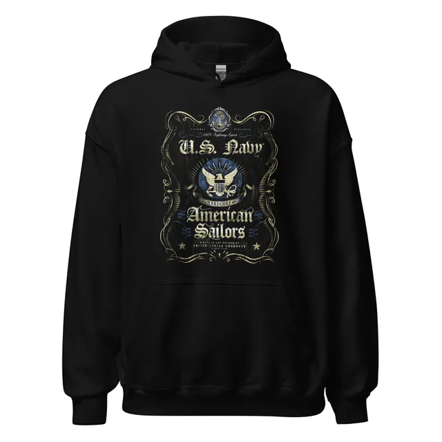 7.62 Design Navy Fighting Spirit felpa nera cappuccio