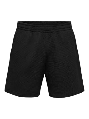 ONLY & SONS Onstobie Pantaloncini Waffle Uomo Nero M