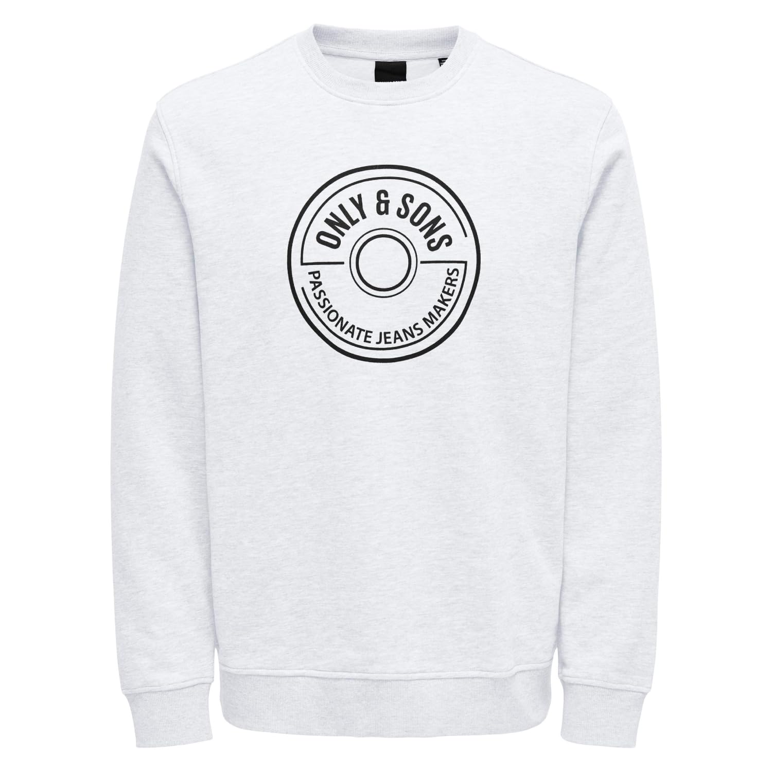 ONLY & SONS Regular Logo Crew maglione uomo bianco-nero cotone