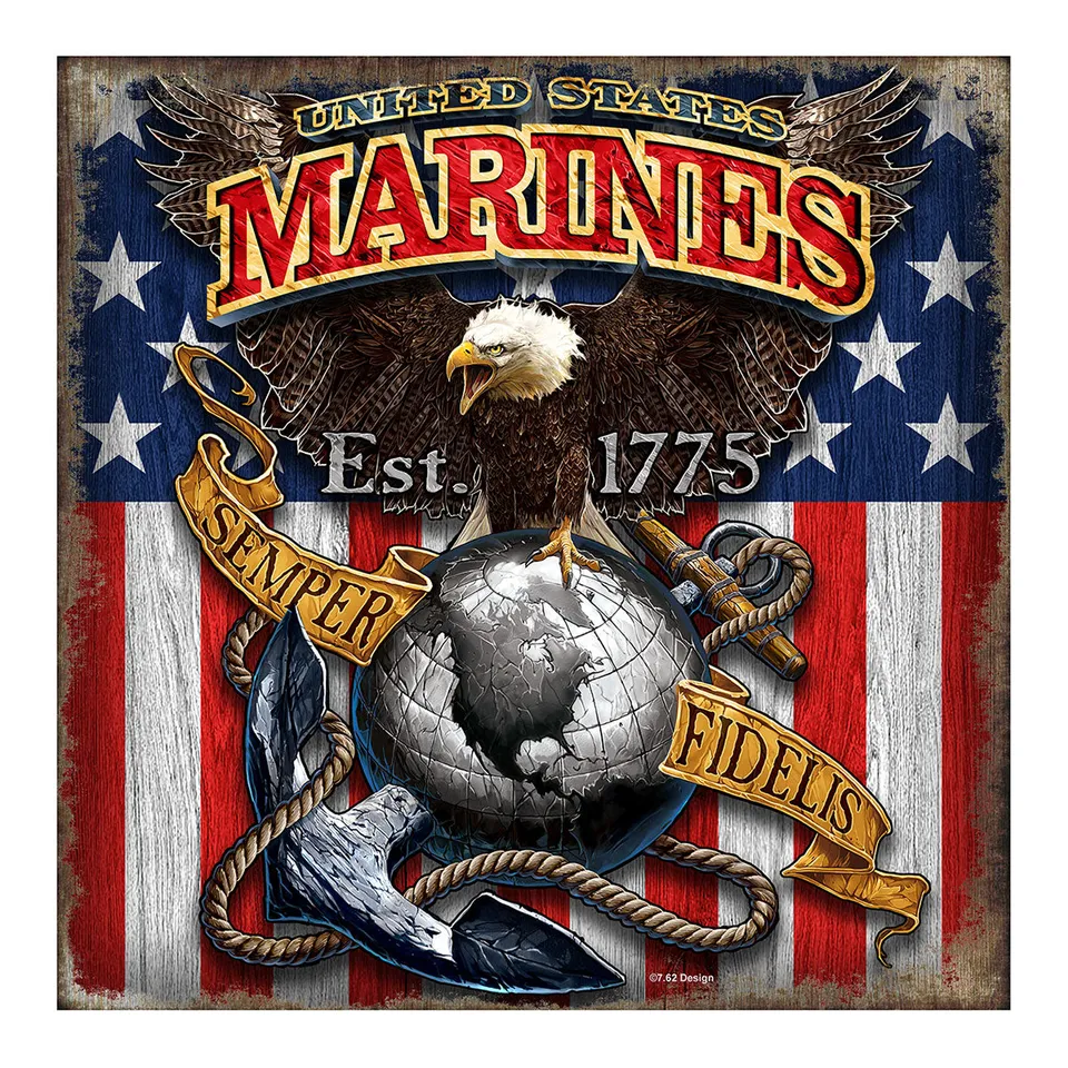 7.62 Design Fighting Eagle Targa Parete USMC 25x25 cm