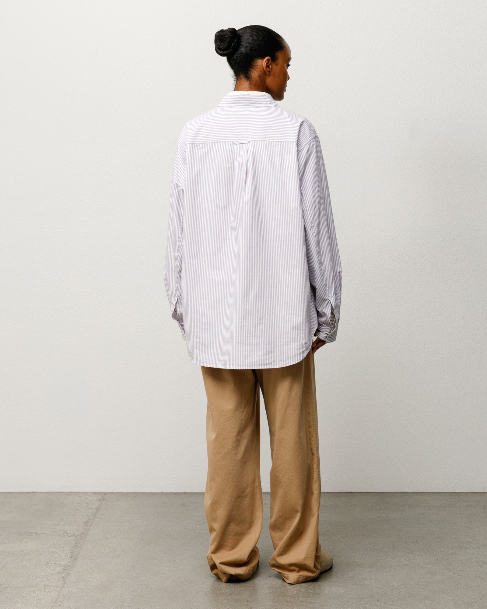 Stussy Standard Shirt camicia viola stripe cotone boxy fit