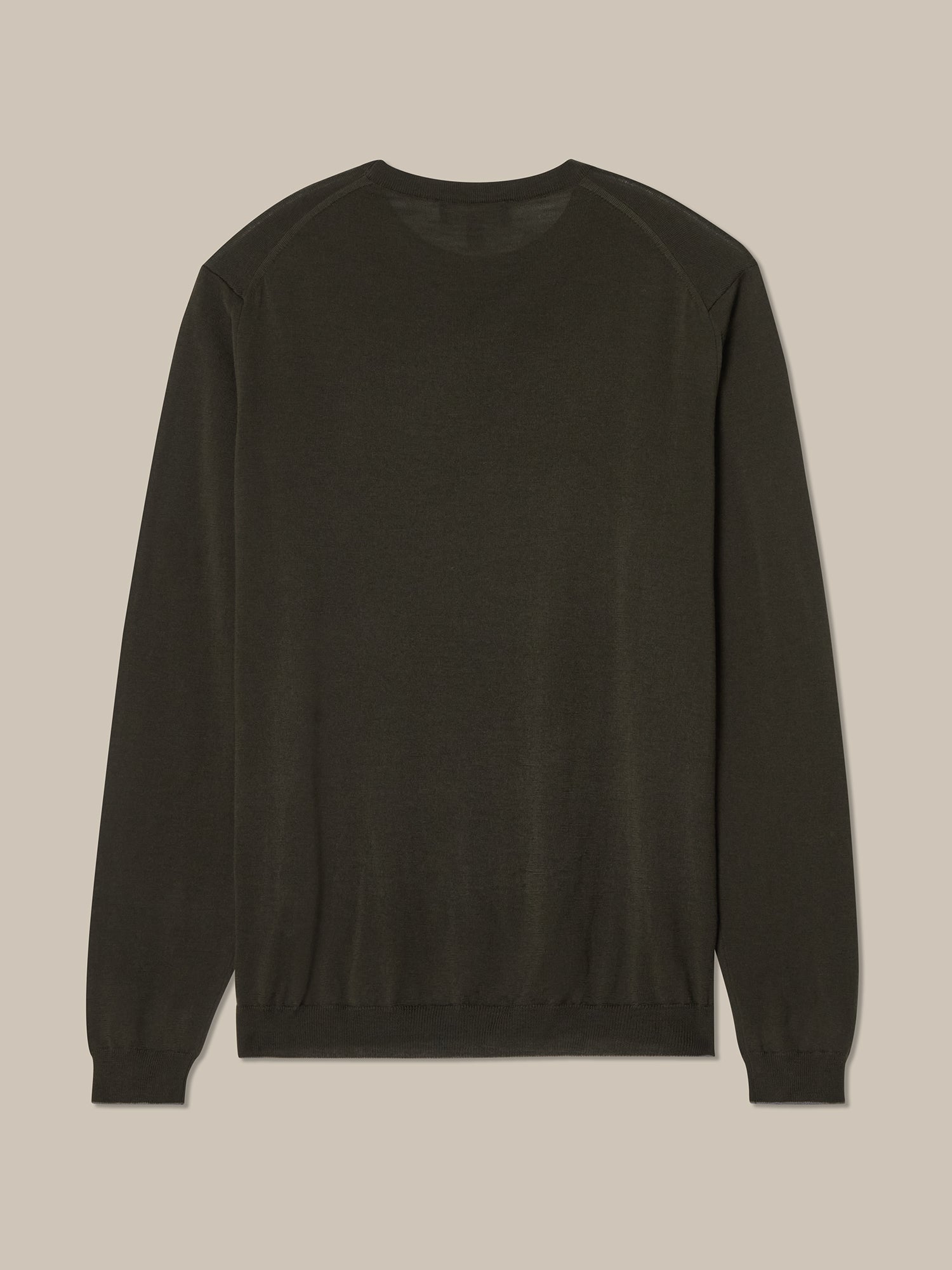 Robert Talbott Keaton Crewneck maglione merino verde oliva navy