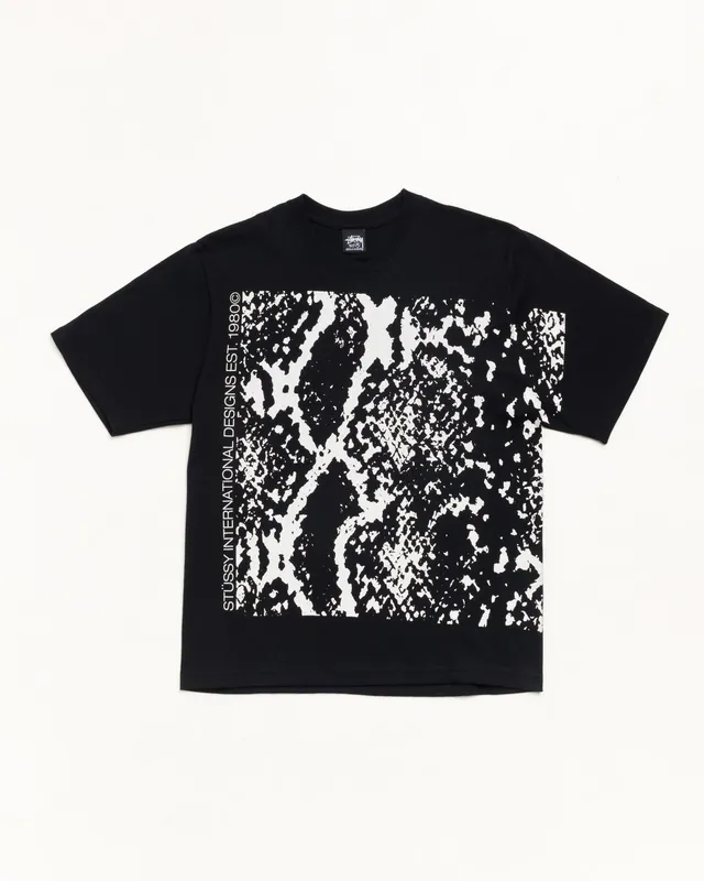 Stussy Snakeskin Tee t-shirt Black cotone 220gsm