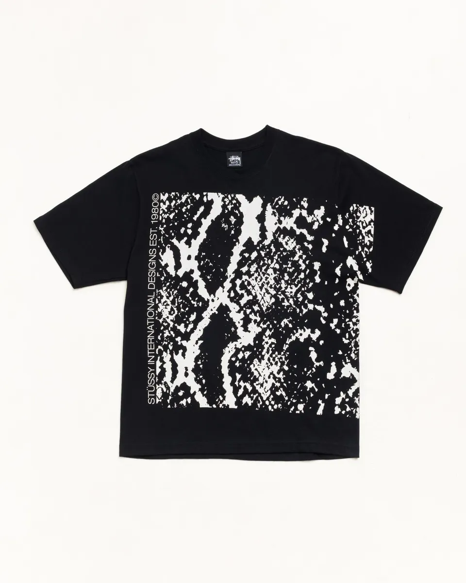 Stussy Snakeskin Tee t-shirt Black cotone 220gsm