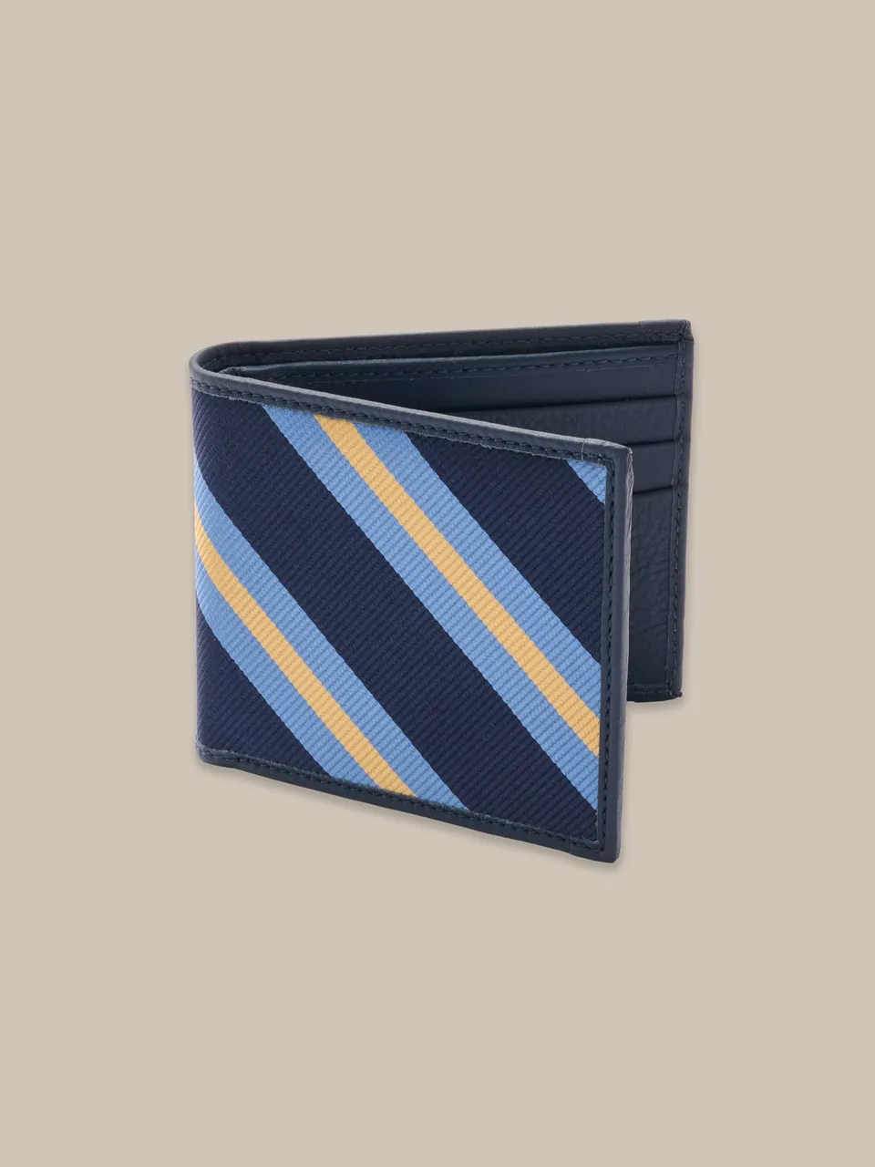 Robert Talbott Barry portafoglio seta pelle navy multi