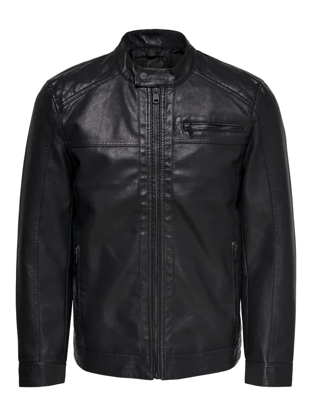 ONLY & SONS Onsal Pu Giacca Ecopelle Nero Trapuntata