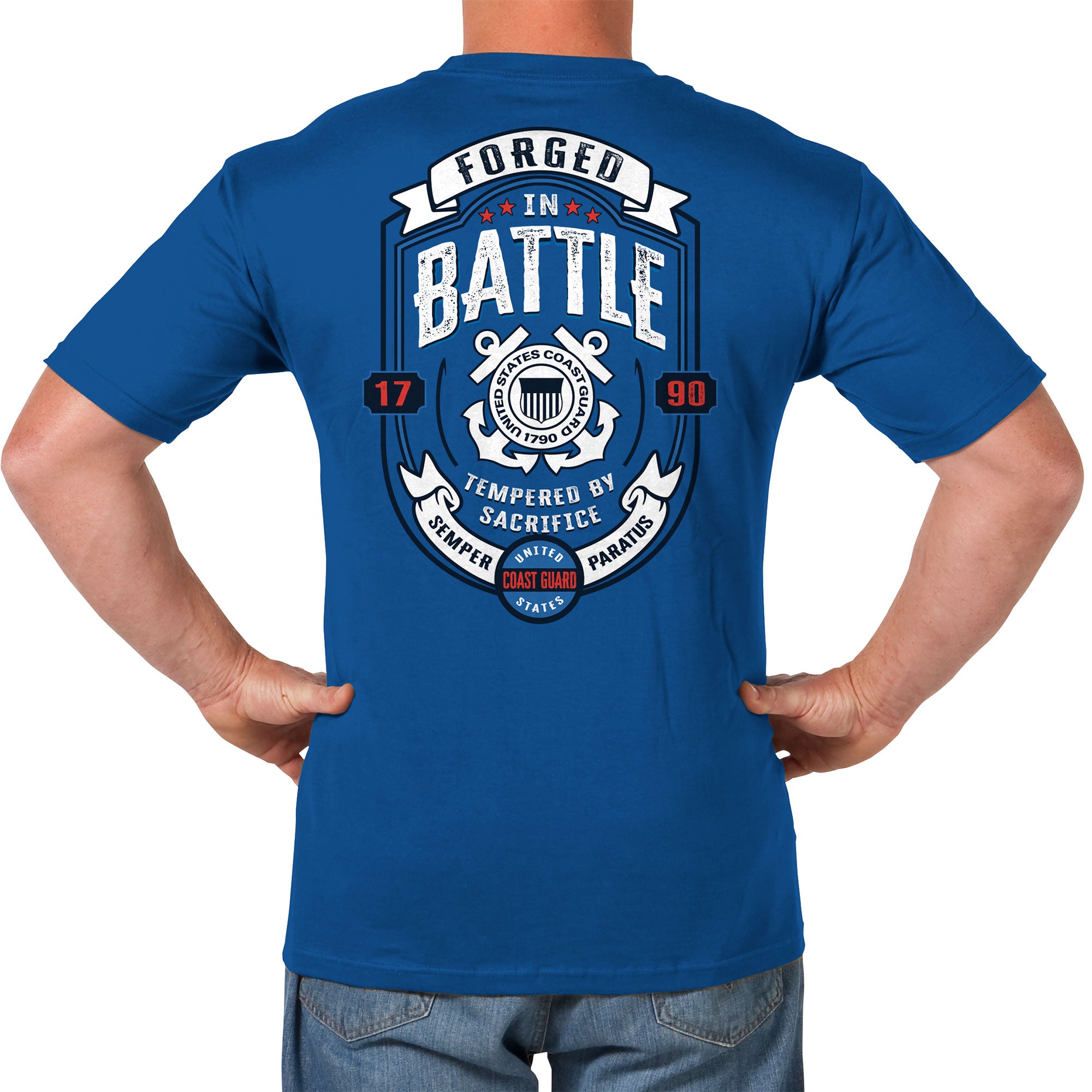 7.62 Design US Coast Guard Forged In Battle t-shirt blu royal cotone