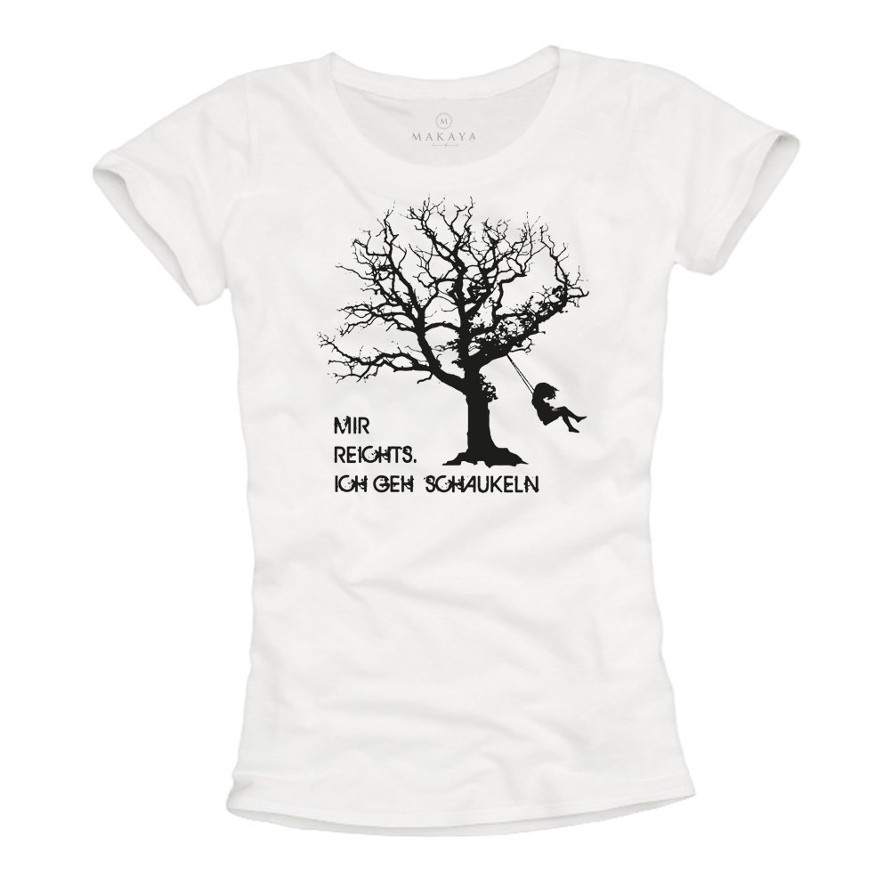 MAKAYA Sto a Dondolo T-Shirt Donna Nera Cotone