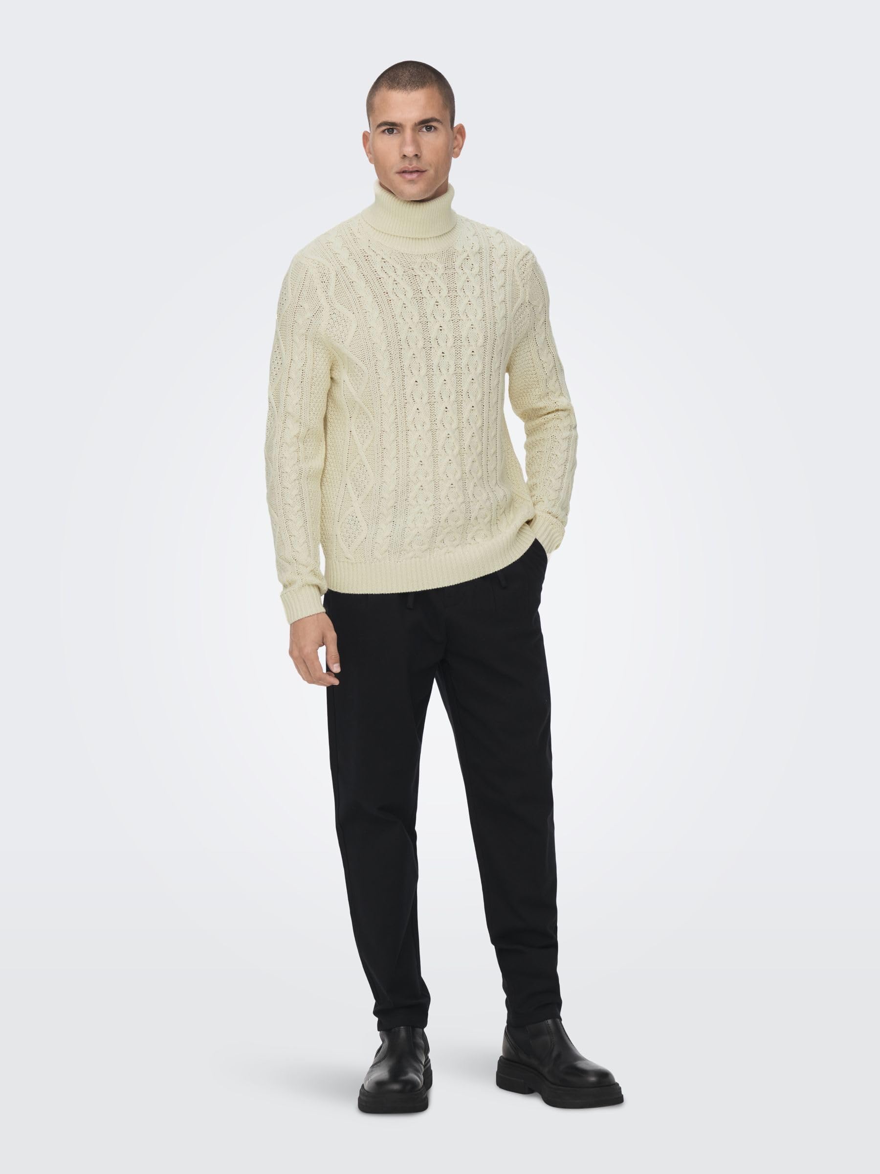 ONLY & SONS Maglieria Maglione Uomo M Bianco Antico