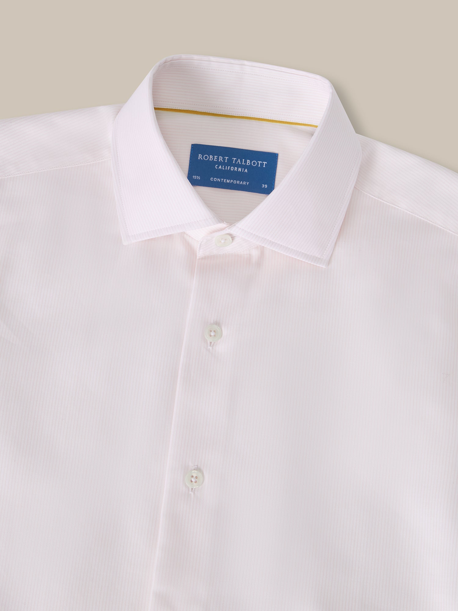 Robert Talbott Reynolds Thin Stripe camicia rosa 16 cotone