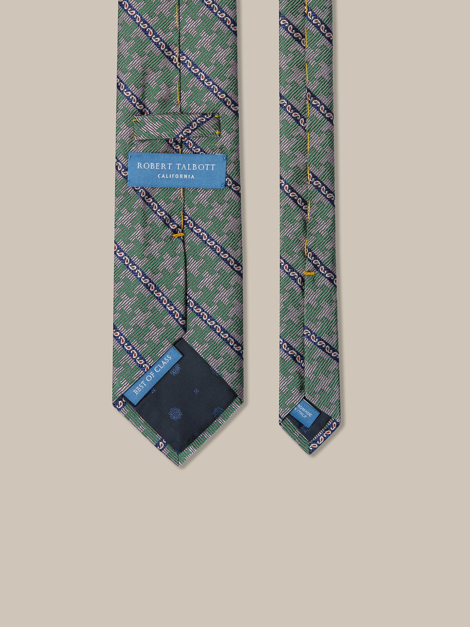 Robert Talbott Robert Puzzle Stripe Cravatta Lilla Rigata