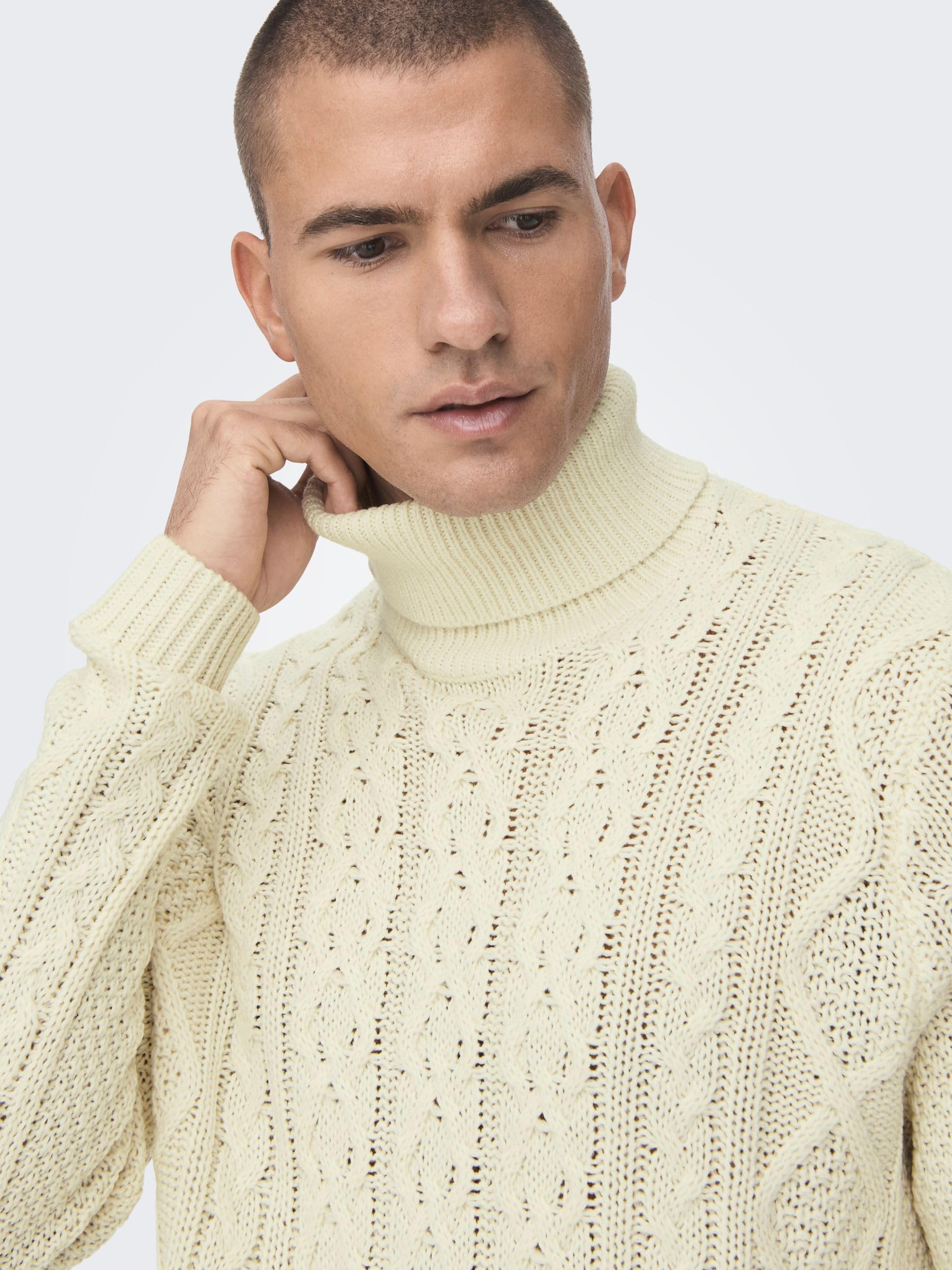 ONLY & SONS Maglieria Maglione Uomo M Bianco Antico