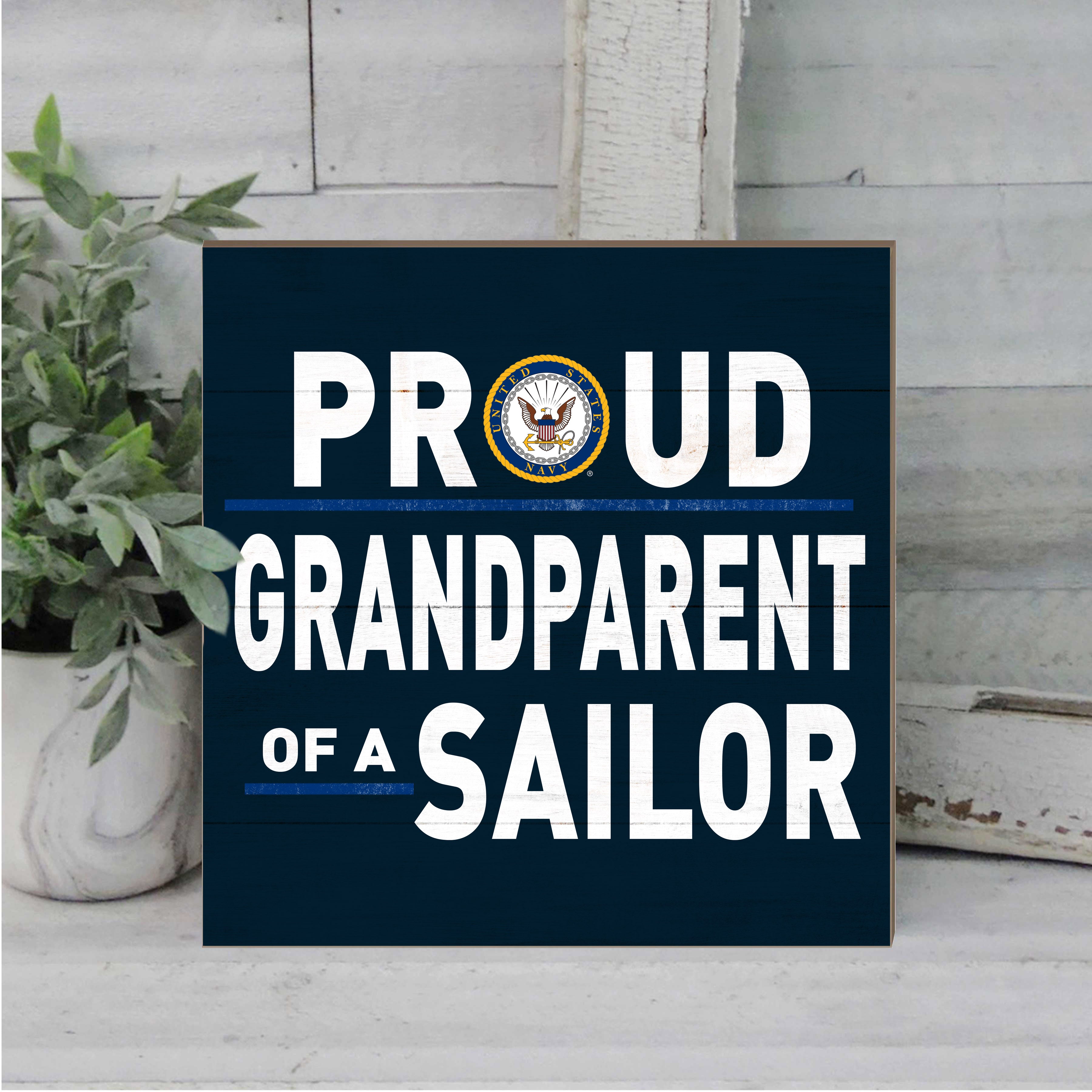 7.62 Design Navy Grandparent Targa legno 25x25 cm blu
