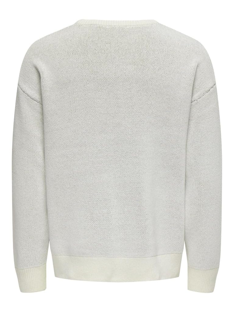 ONLY & SONS Onsgunner RLX Maglione Jacquard Grigio Taglia L