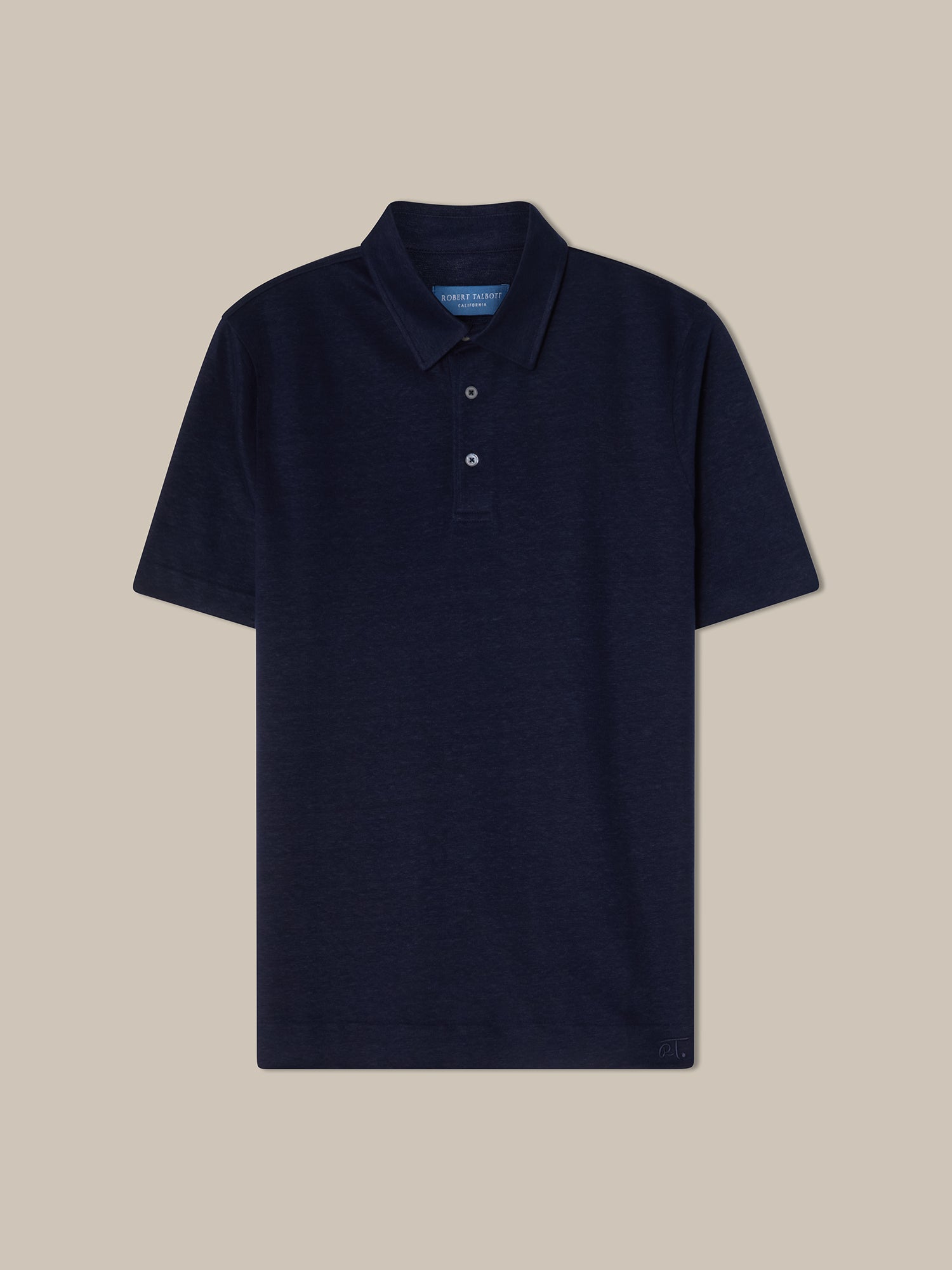 Robert Talbott Taylor Polo Lino Navy Jacquard