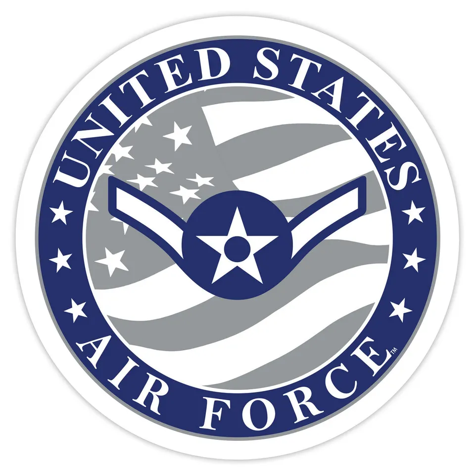 7.62 Design E-2 Airman adesivo auto 3,5" USAF