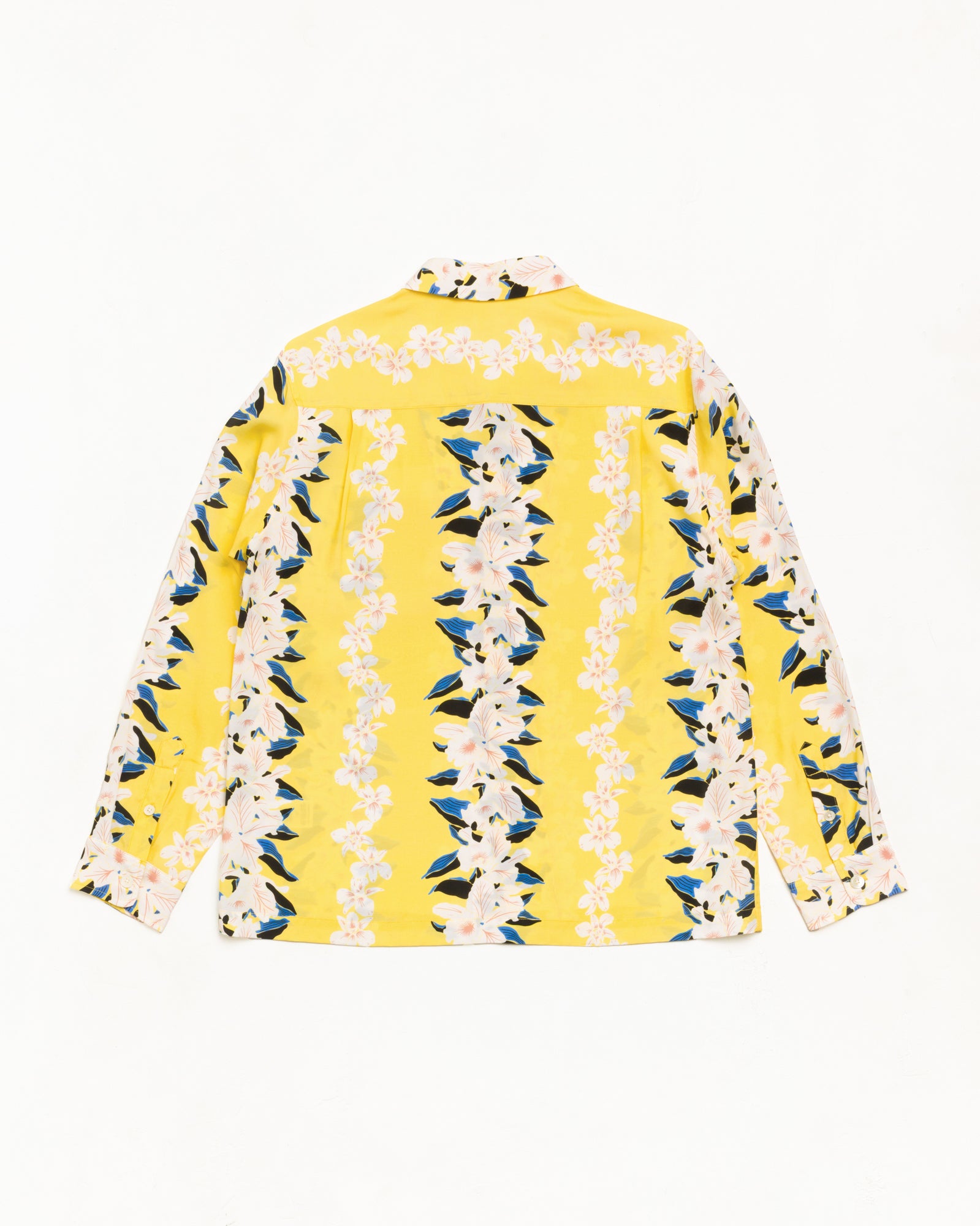 Stussy Hawaiian Floral Shirt camicia gialla viscosa