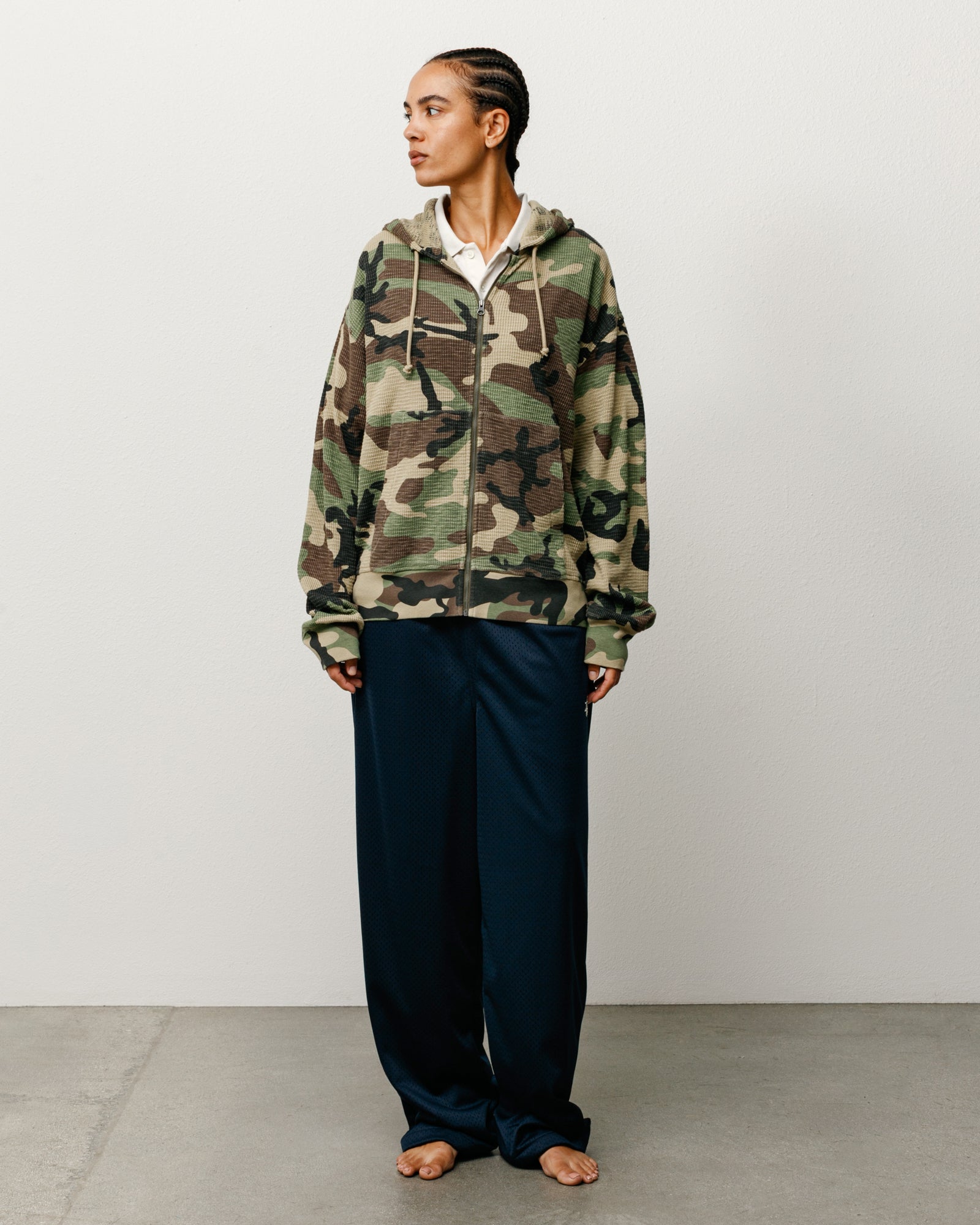 Stussy Sweats Lightweight Thermal Hoodie felpa Camo cotone