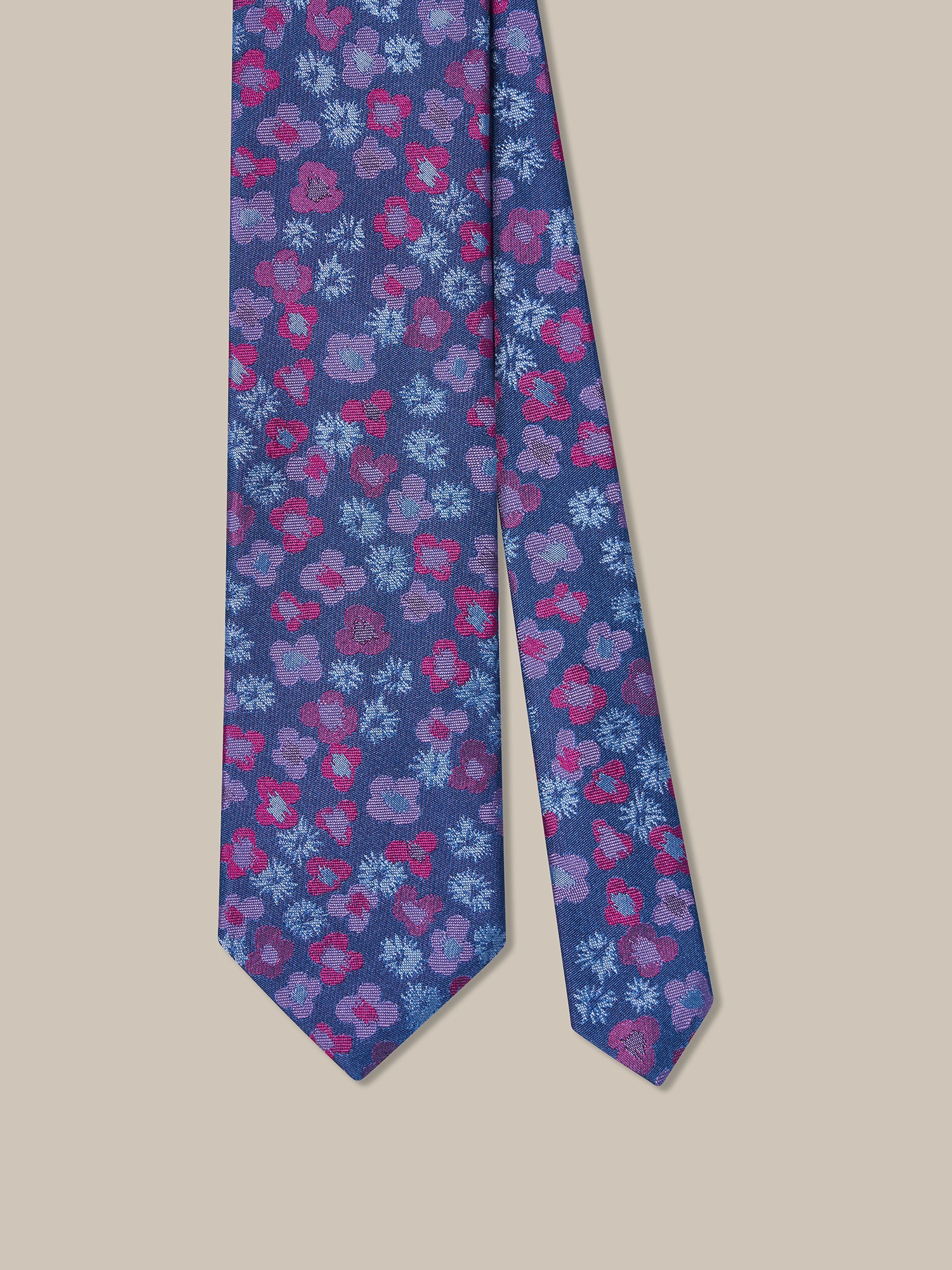 Robert Talbott Robert Poppy Cravatta Seta Blu Multi