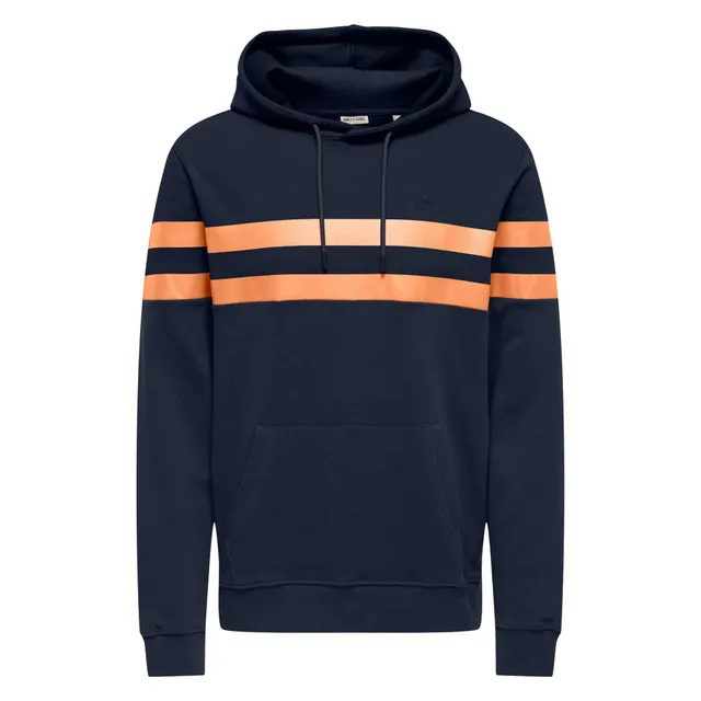 Only & Sons Thor Reg felpa cappuccio uomo blu cotone