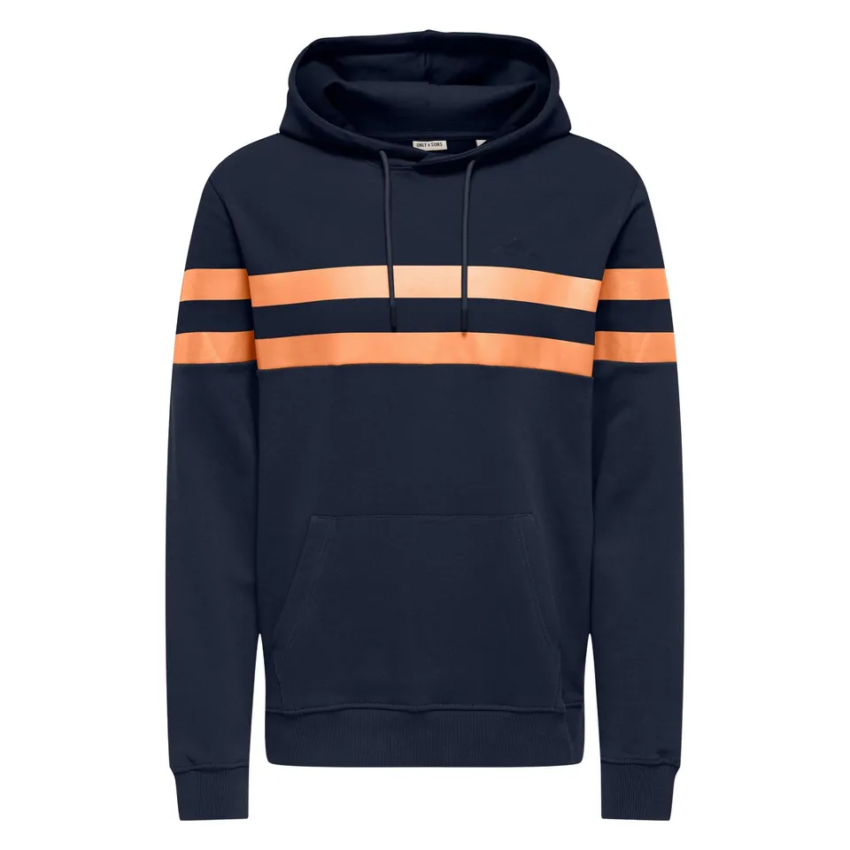 Only & Sons Thor Reg felpa cappuccio uomo blu cotone