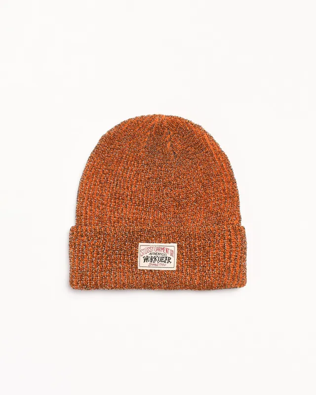 Stussy Headwear Reflective Yarn berretto Orange rifrangente