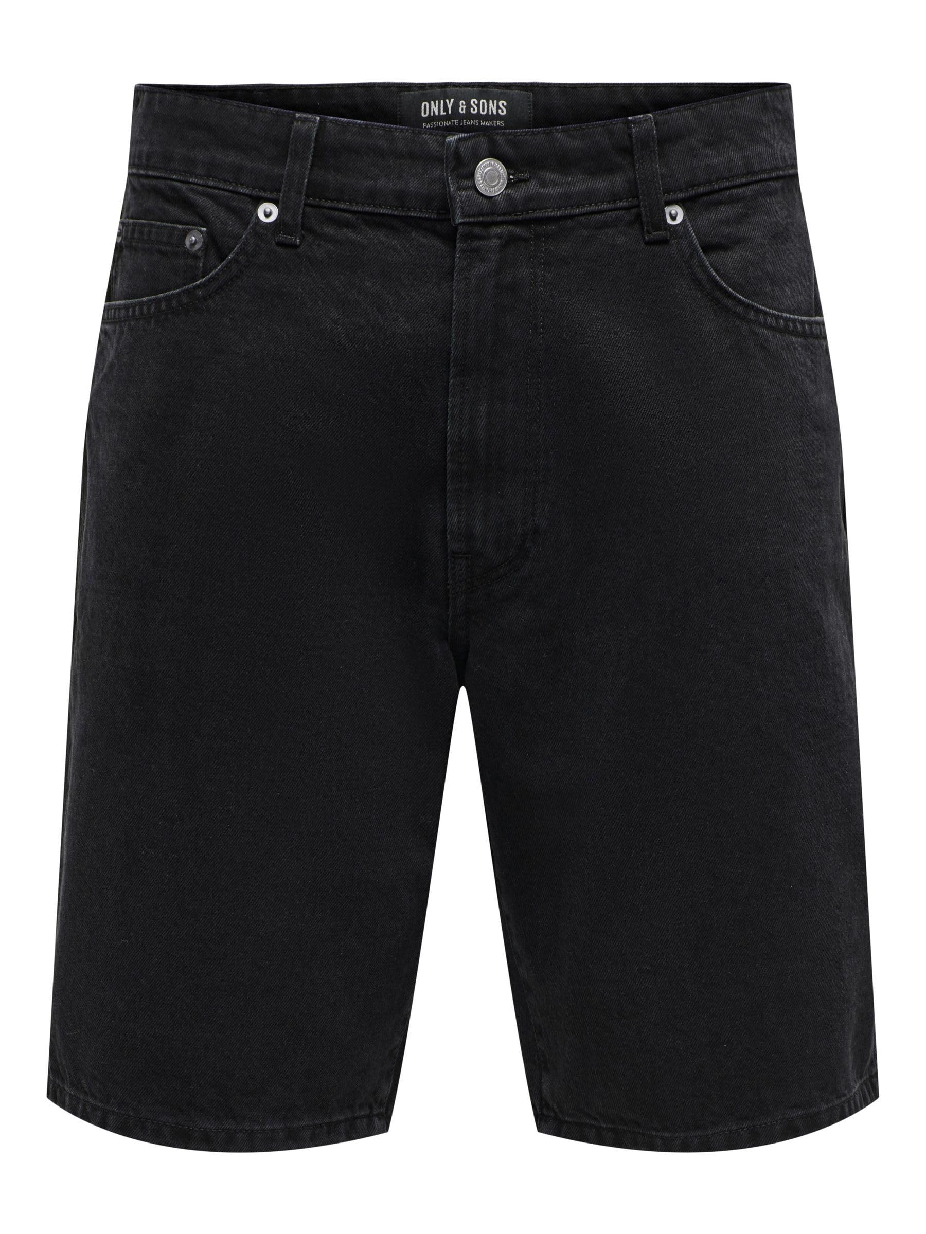 ONLY & SONS Onsfade Denim Shorts uomo M loose fit blu