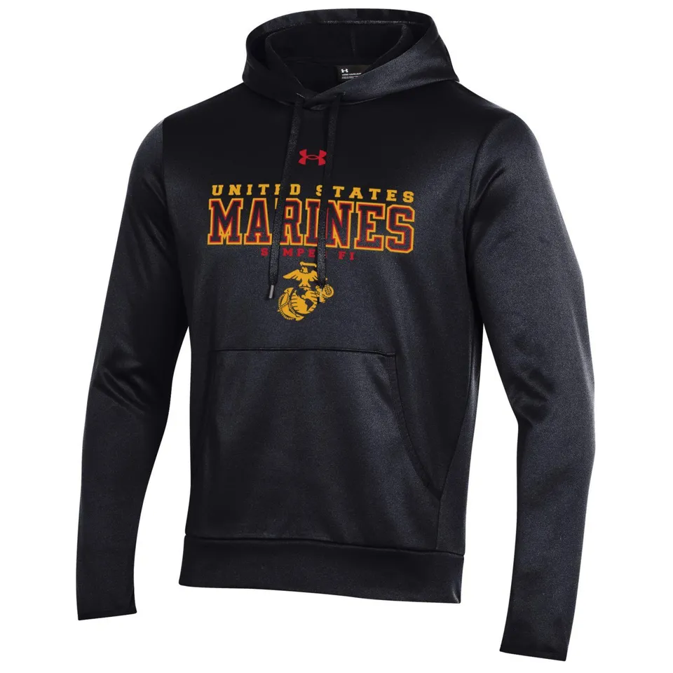 Under Armour US Marines felpa con cappuccio nera uomo