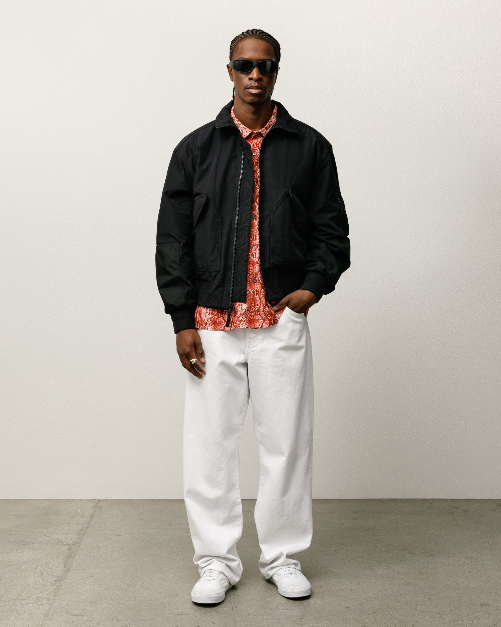 Stussy Outerwear Mock Neck Flight Bomber giacca Black
