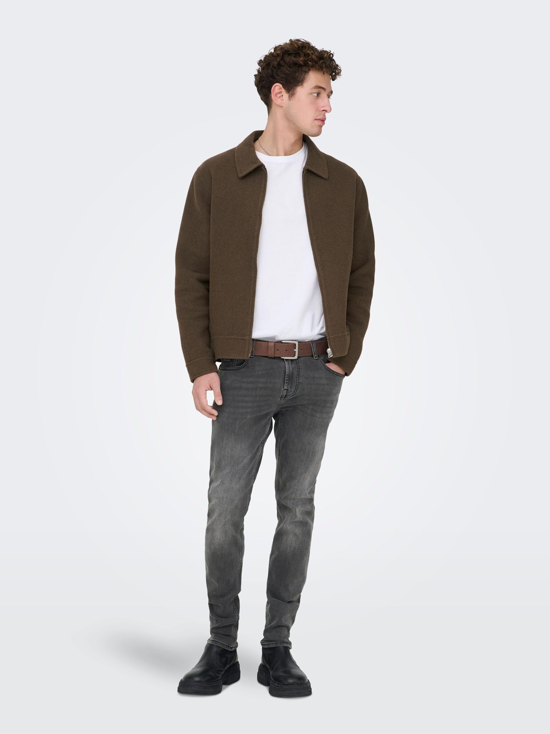 Only & Sons Onswarp Grey DCC 2051 Jeans Skinny Uomo 28 Grigio