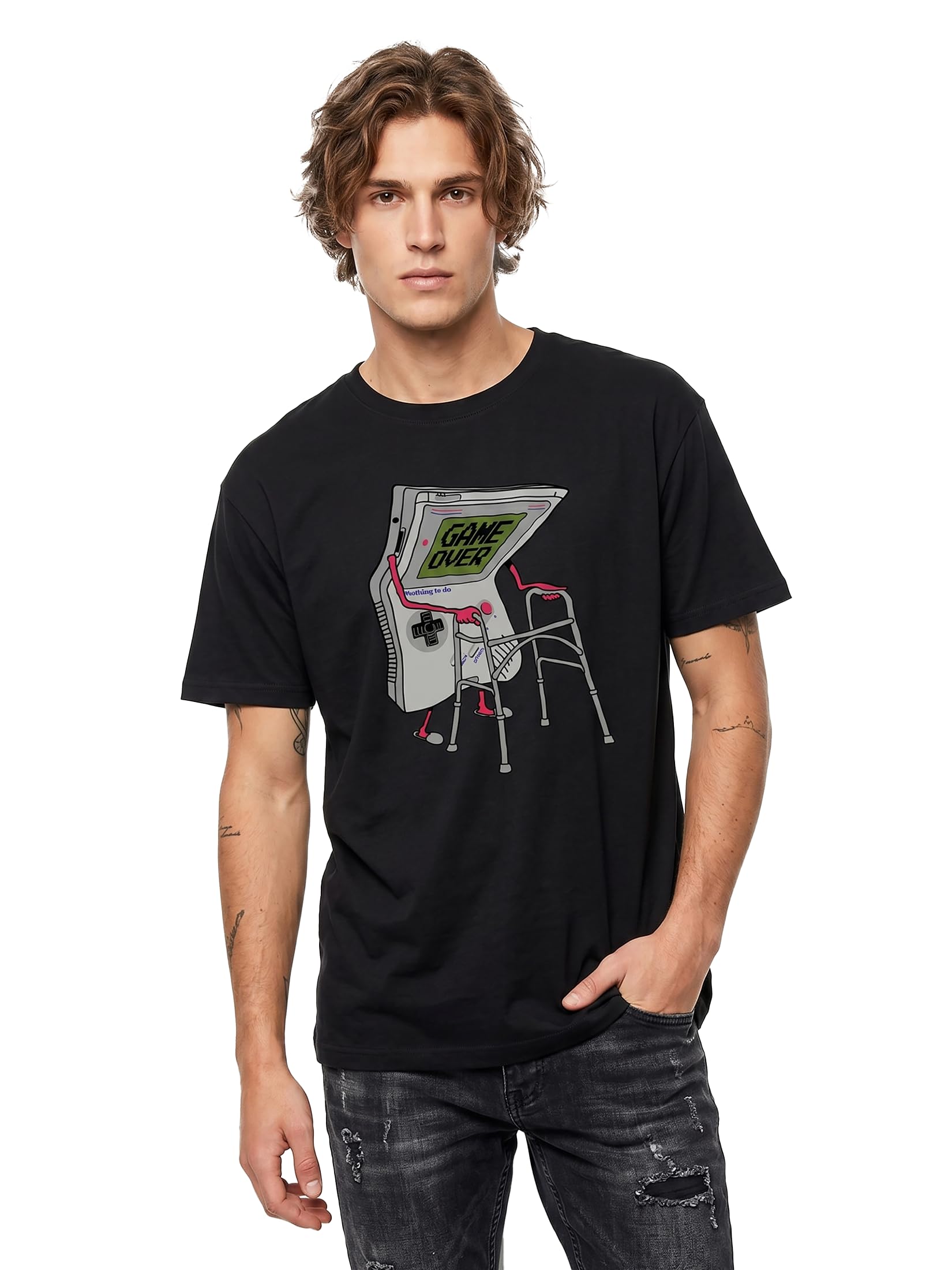 MAKAYA Game Over Controller T-Shirt Uomo XL Cotone