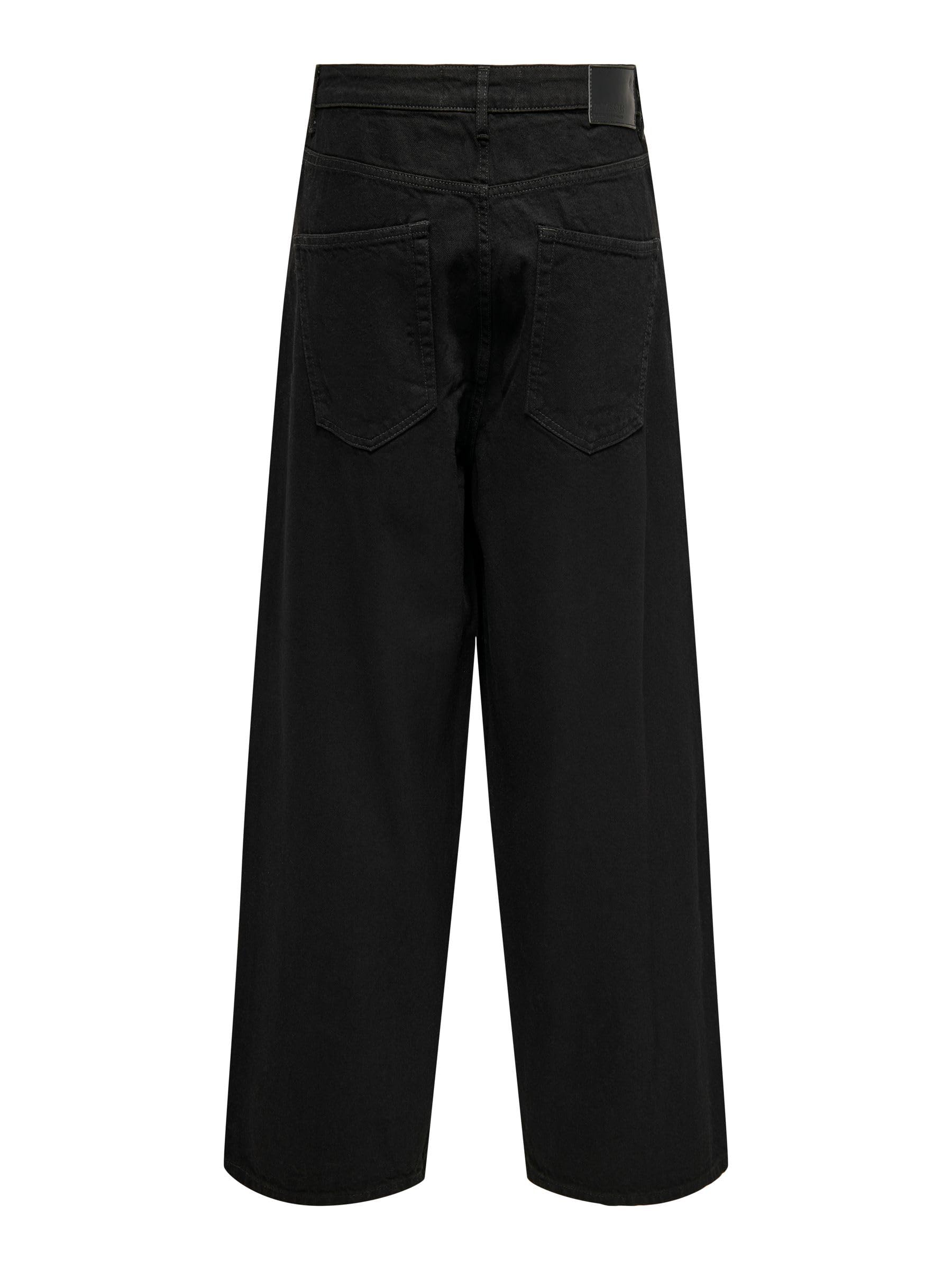 Only & Sons Onscarl Balloon Jeans Uomo 32W/32L Nero Denim