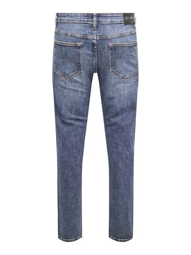 Only & Sons Jeans Slim Fit Vita Media 30W 34L Azzurro