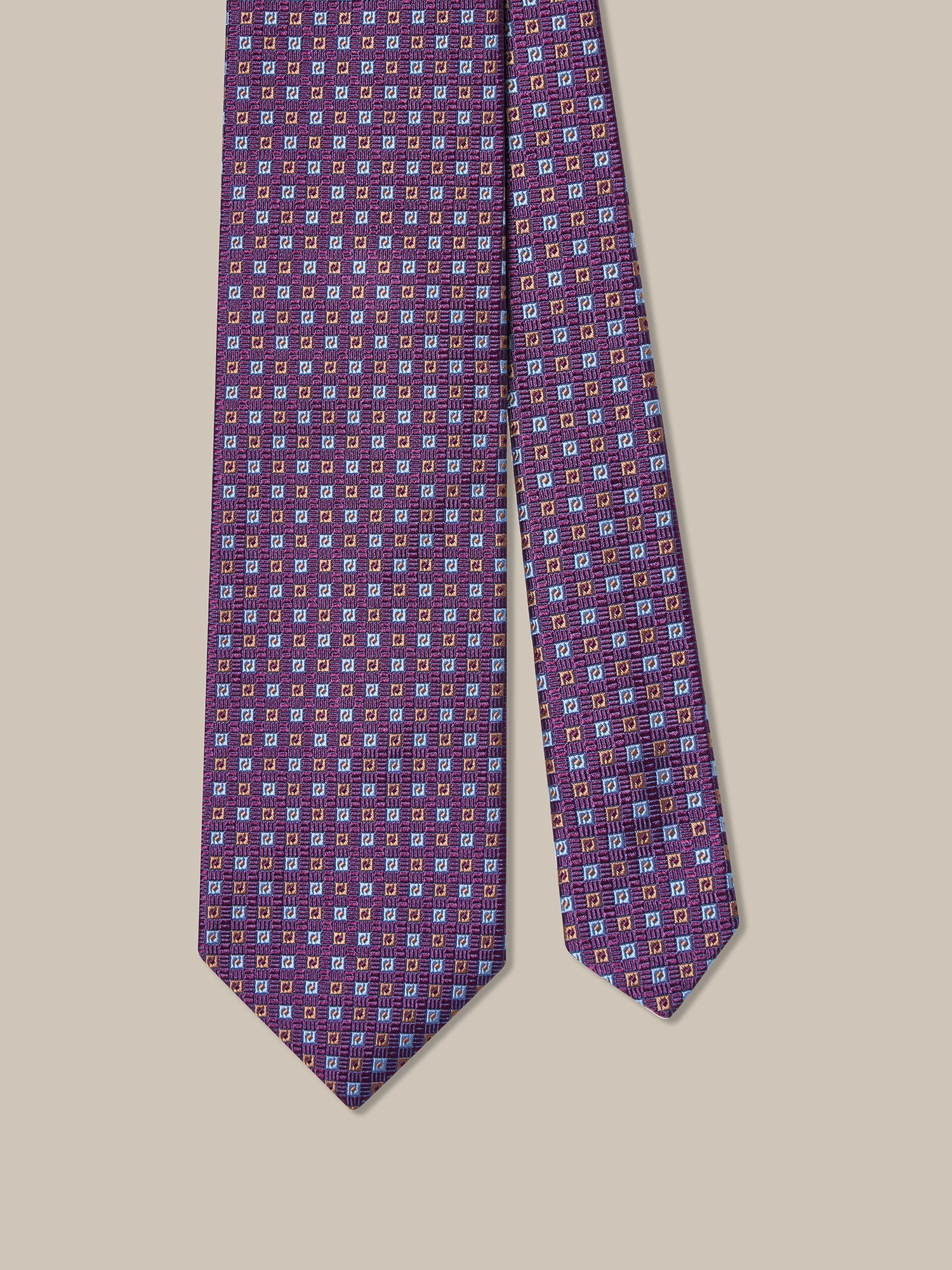 Robert Talbott Robert Square Neat Cravatta Seta Viola