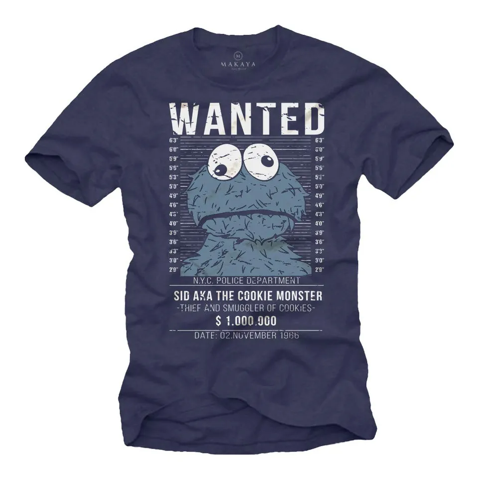 MAKAYA Wanted T-Shirt Uomo XL 100% Cotone Girocollo