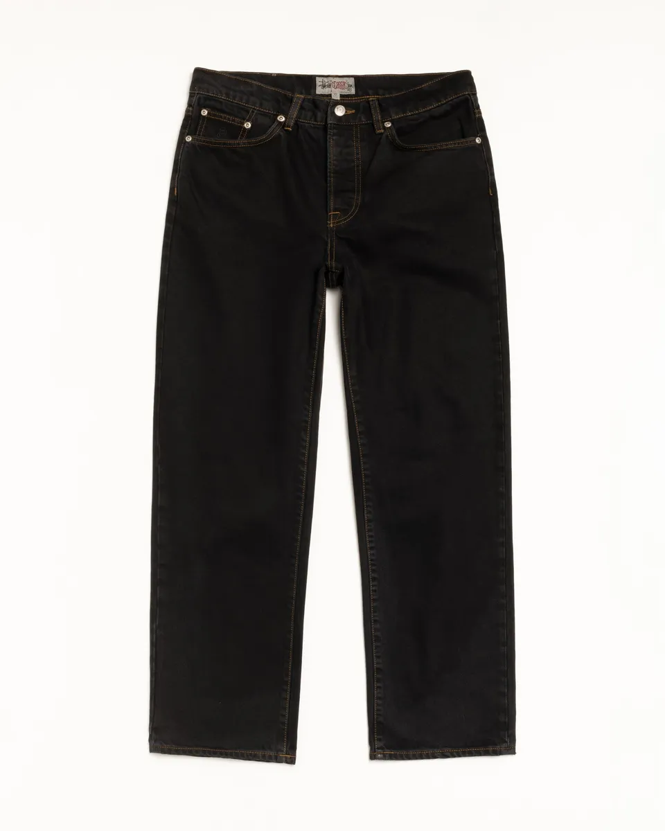 Stussy Classic Jean Denim jeans nero washed black cotone