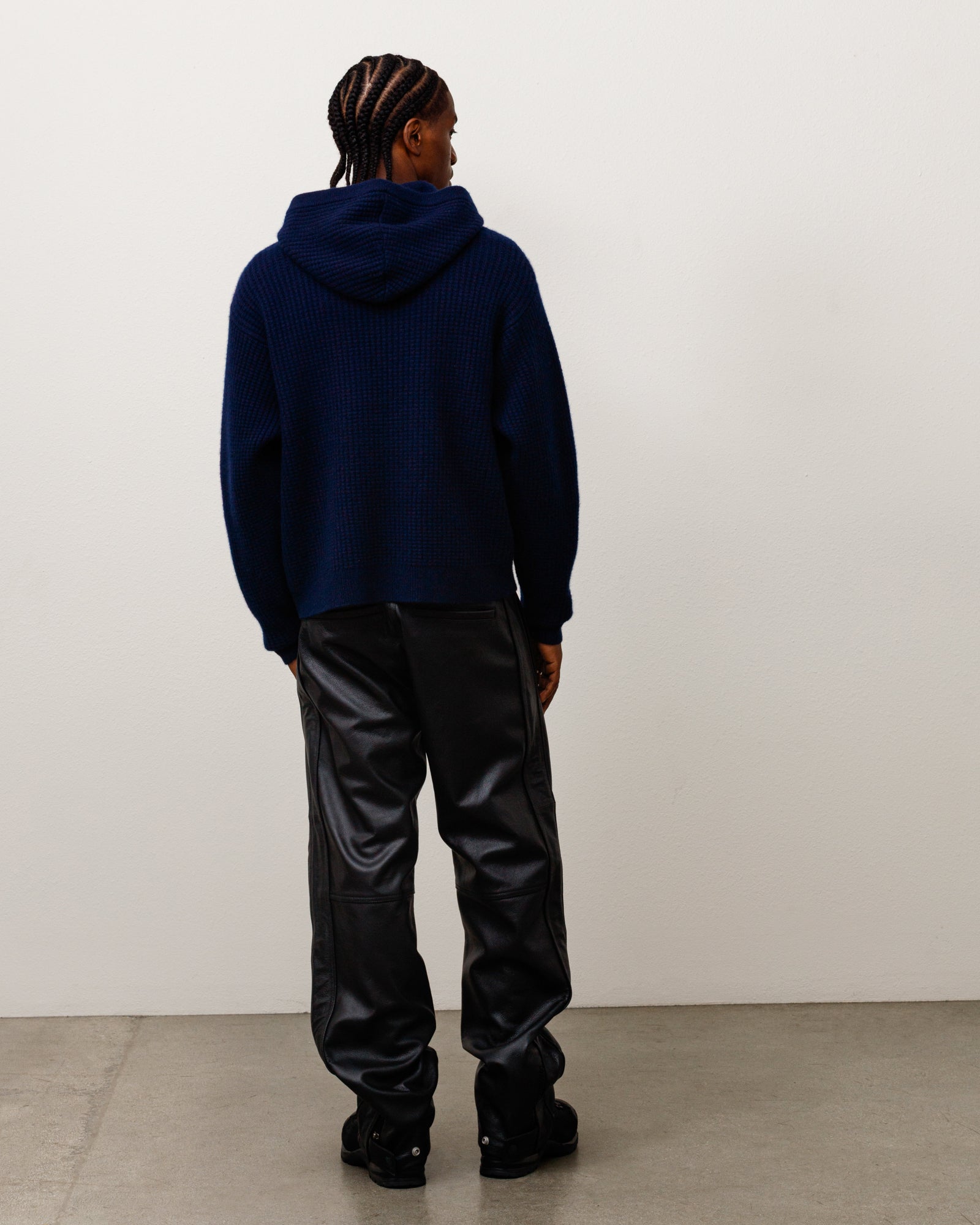 Stussy Waffle Cashmere Zip maglione cashmere blu