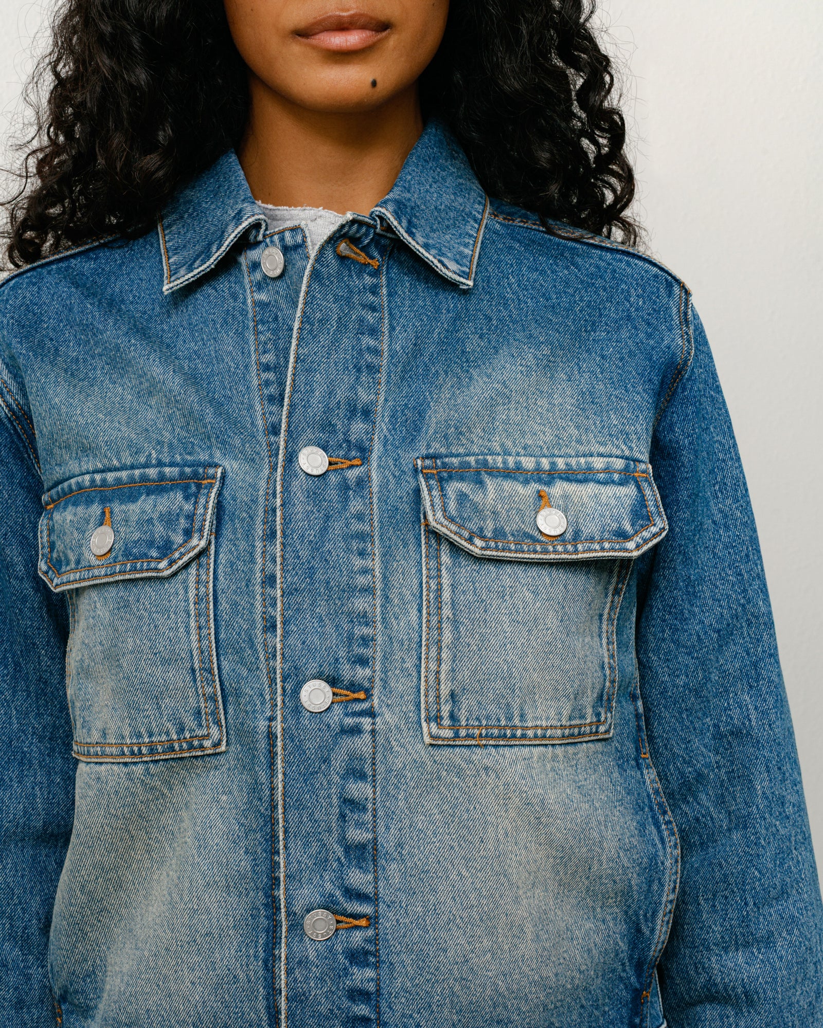 Stussy Denim Trucker giacca jeans indigo 100% cotone